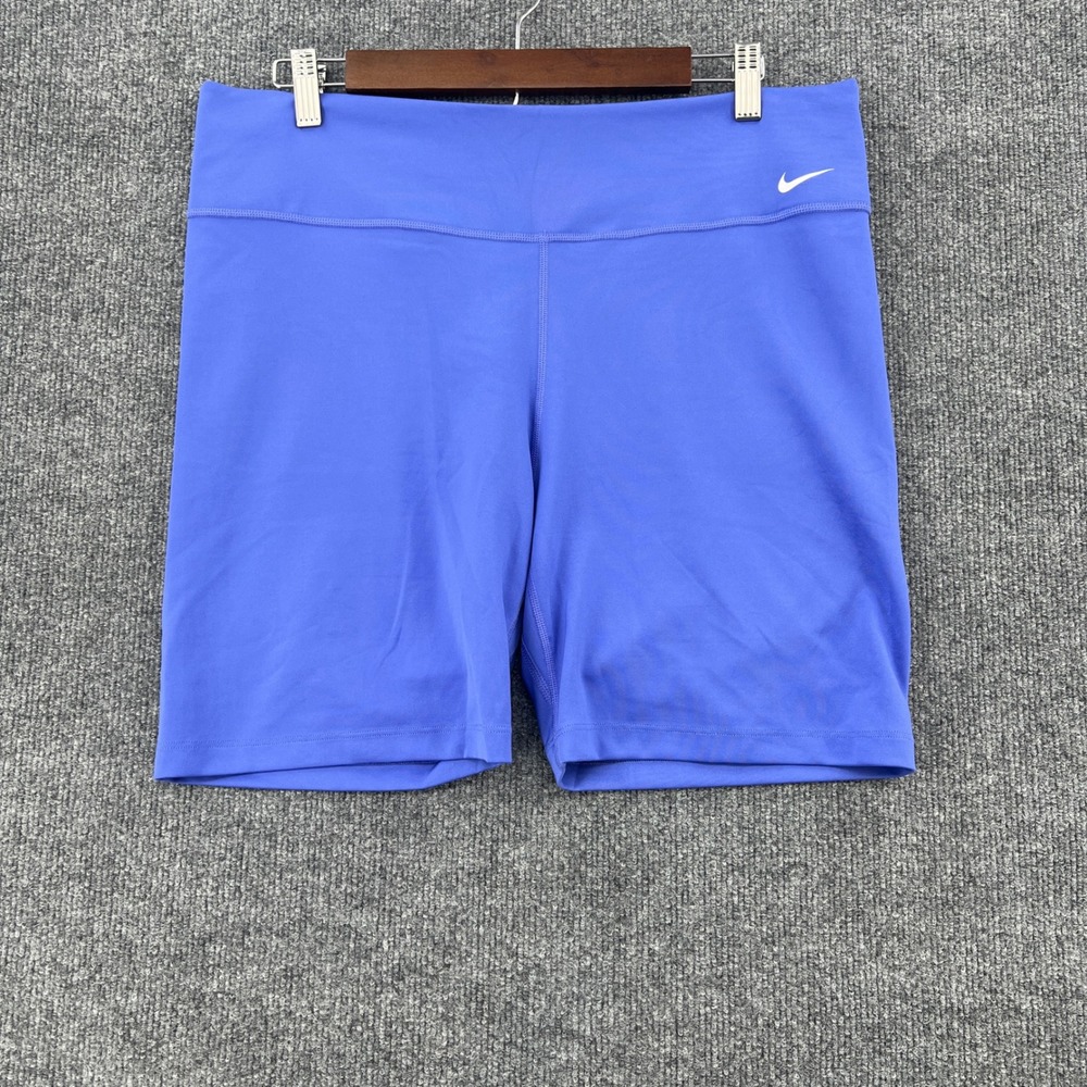 Nike Dri-FIT Biker Shorts Womens XXL Blue High Waisted Athletic Sporty